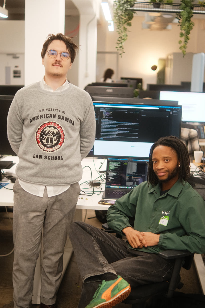 Two hackathon participants